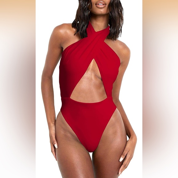 hyperfire Other - HyperFire Red Criss Cross One-Piece Swimsuit XSMALL/0167